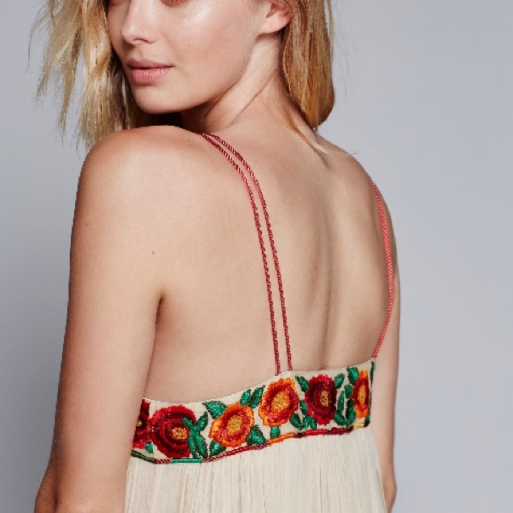 Floral Embroidered Maxi DRESS Red Holiday Nikita - Picture 4 of 5
